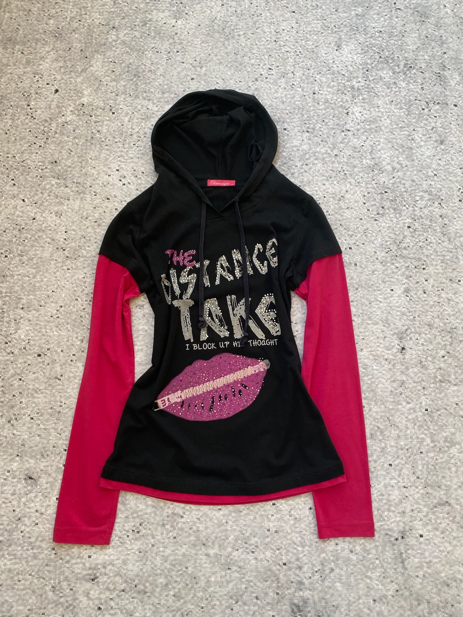 Scene Bedazzled Longsleeve Layered Hoodie