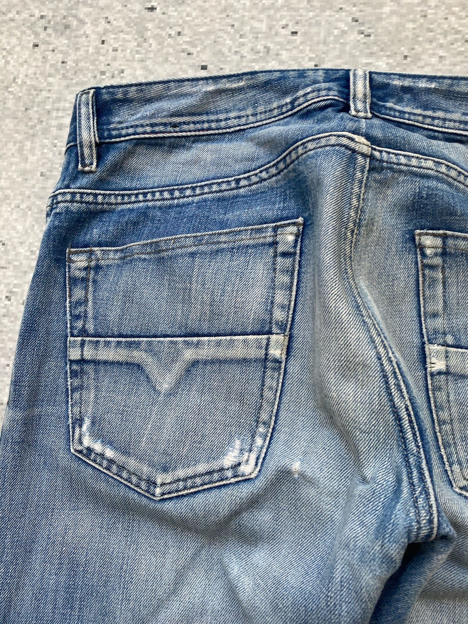 Diesel Straight Leg Distressed Jeans