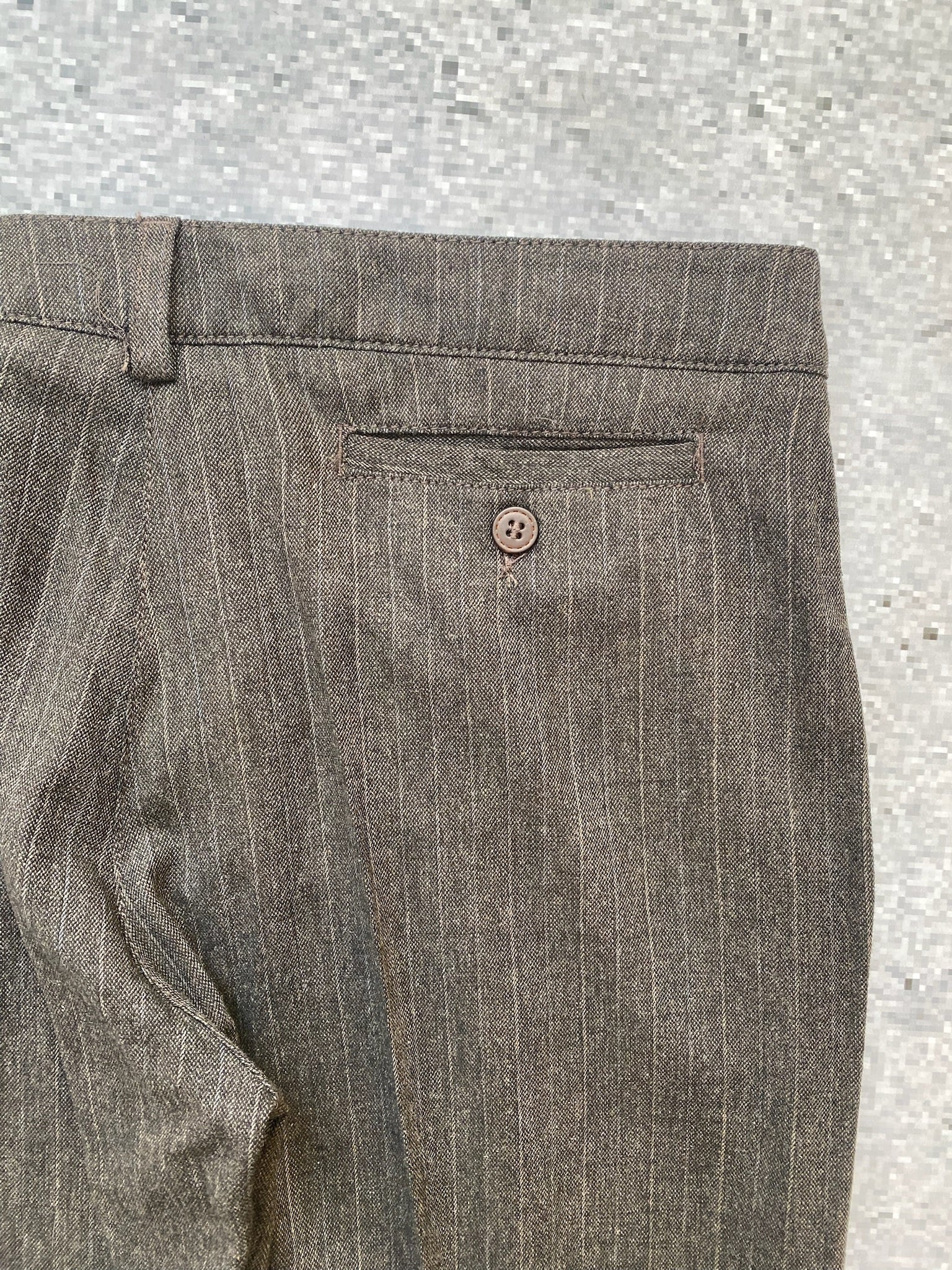 Armani Vintage Striped Pleated Wool Men Trousers