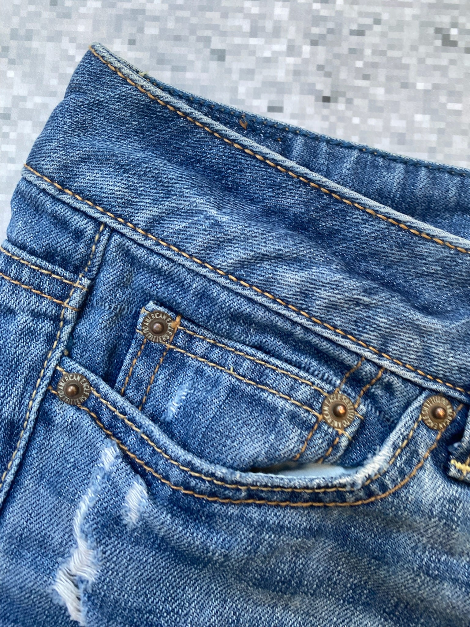 2000s American Eagle folded lowrise microshorts