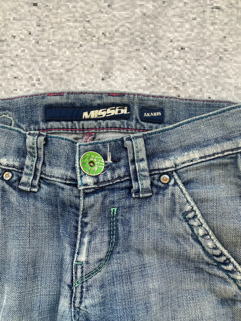 Miss Sixty low waist straight jeans green clover leaf