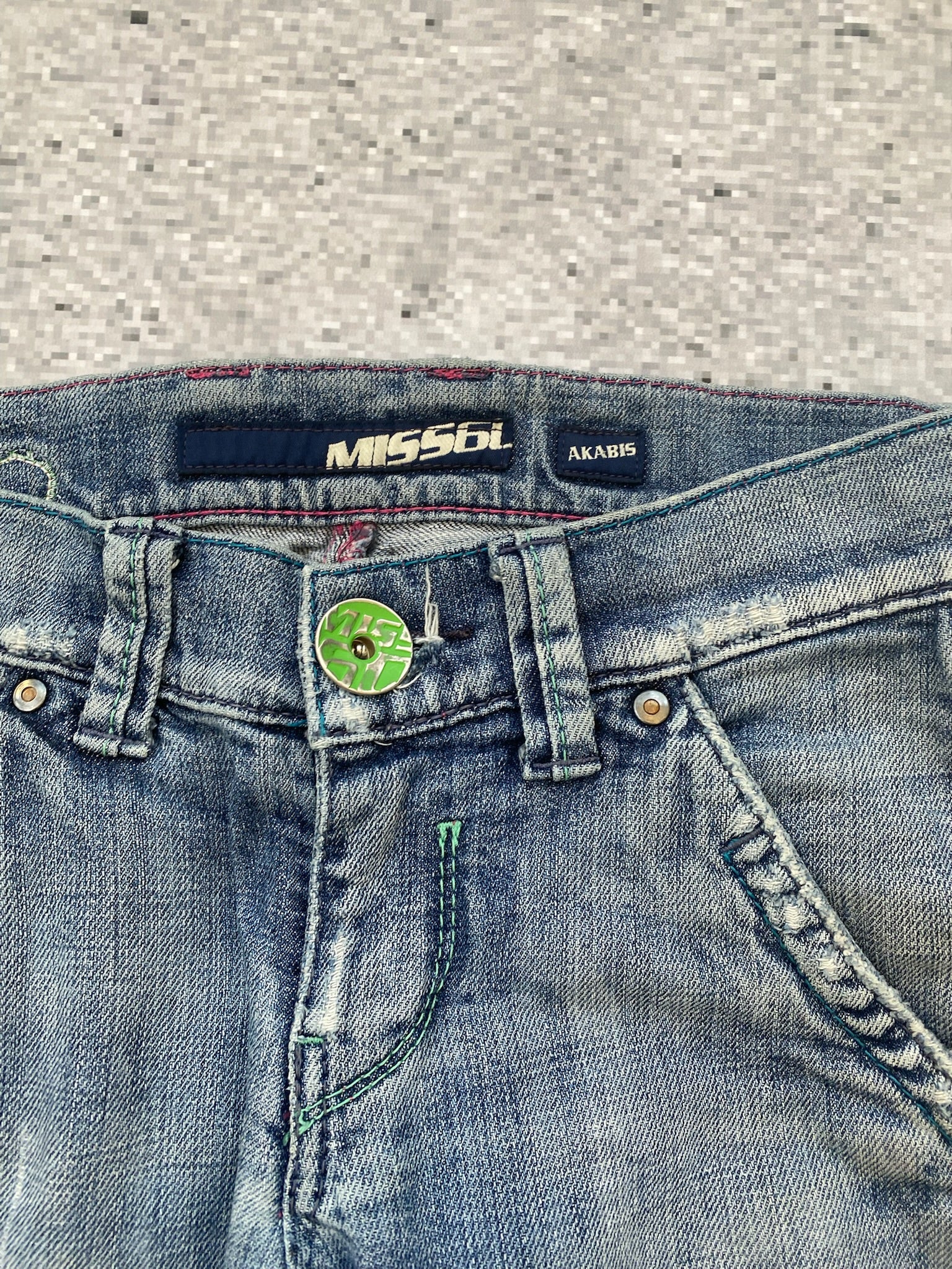 Miss Sixty low waist straight jeans green clover leaf