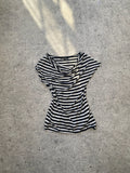 Striped Ruched Striped Top
