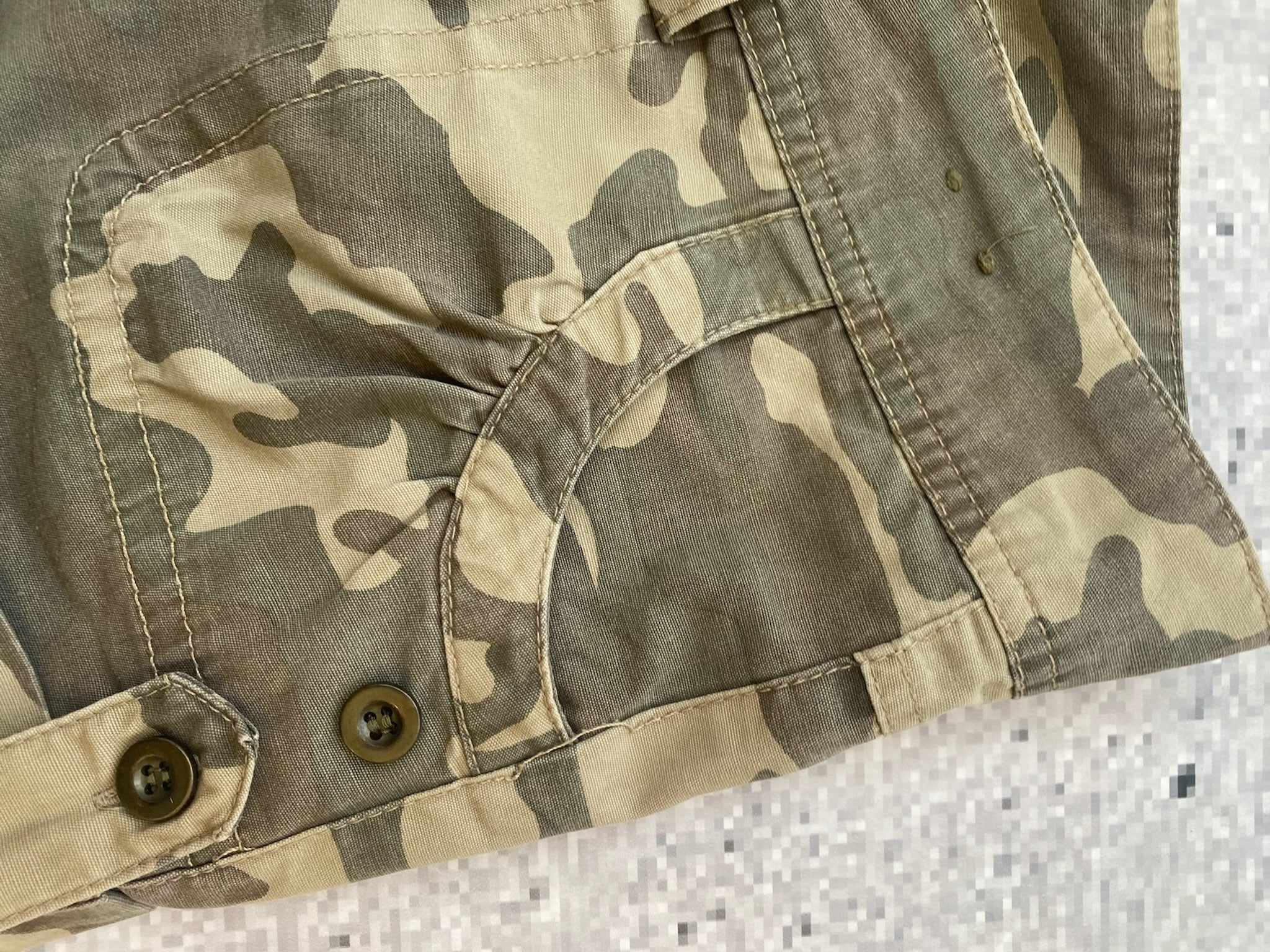Low Rise Camo Military Mini Shorts