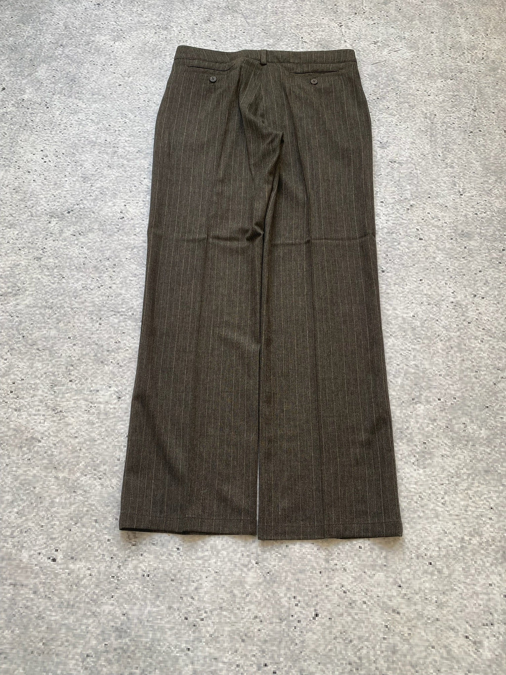 Armani Vintage Striped Pleated Wool Men Trousers