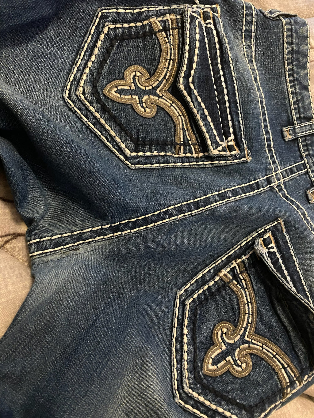 Iconic Rock Revival Straight Leg Jeans