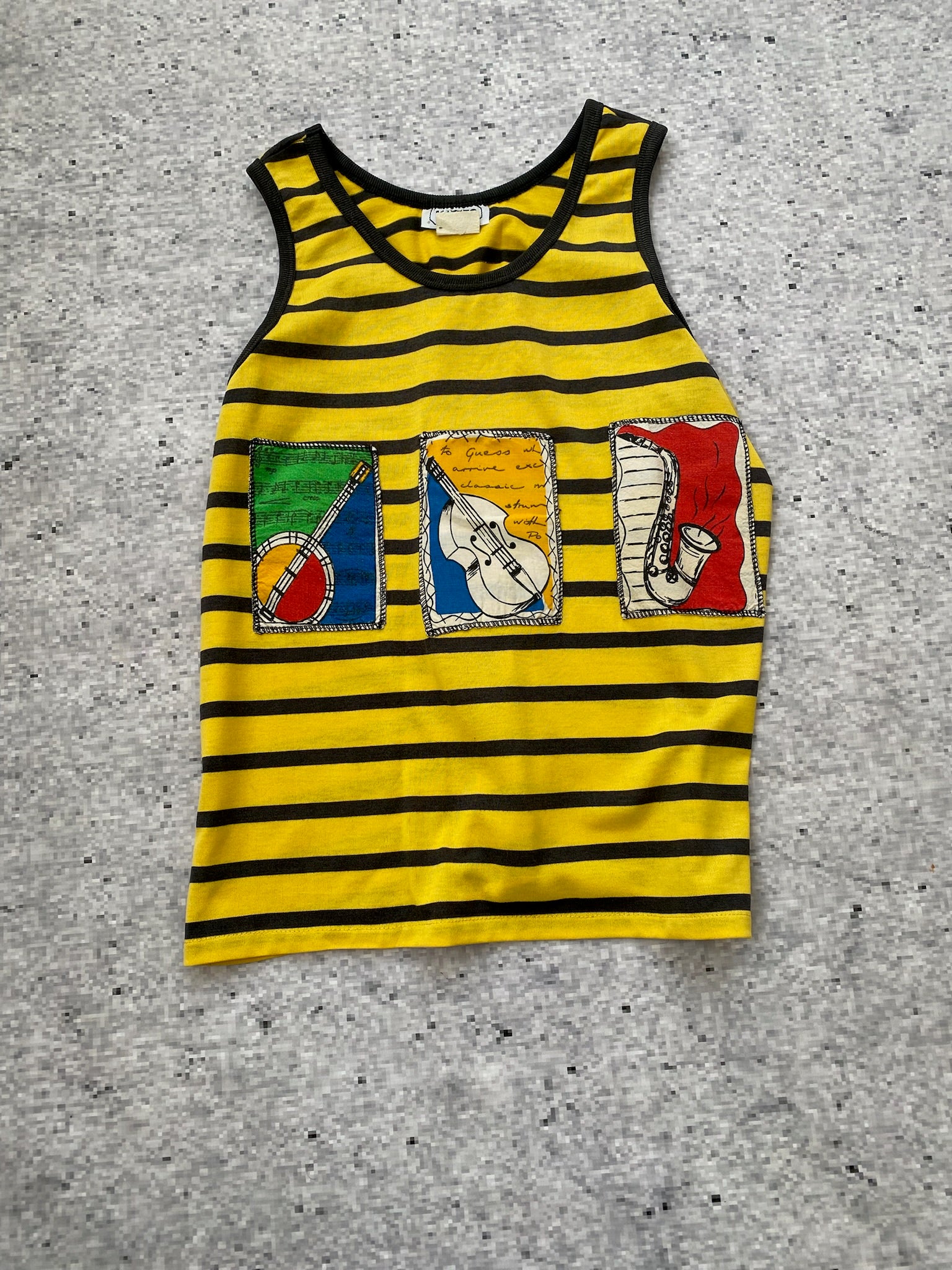 vintage stripped yellow eurosummer tank top
