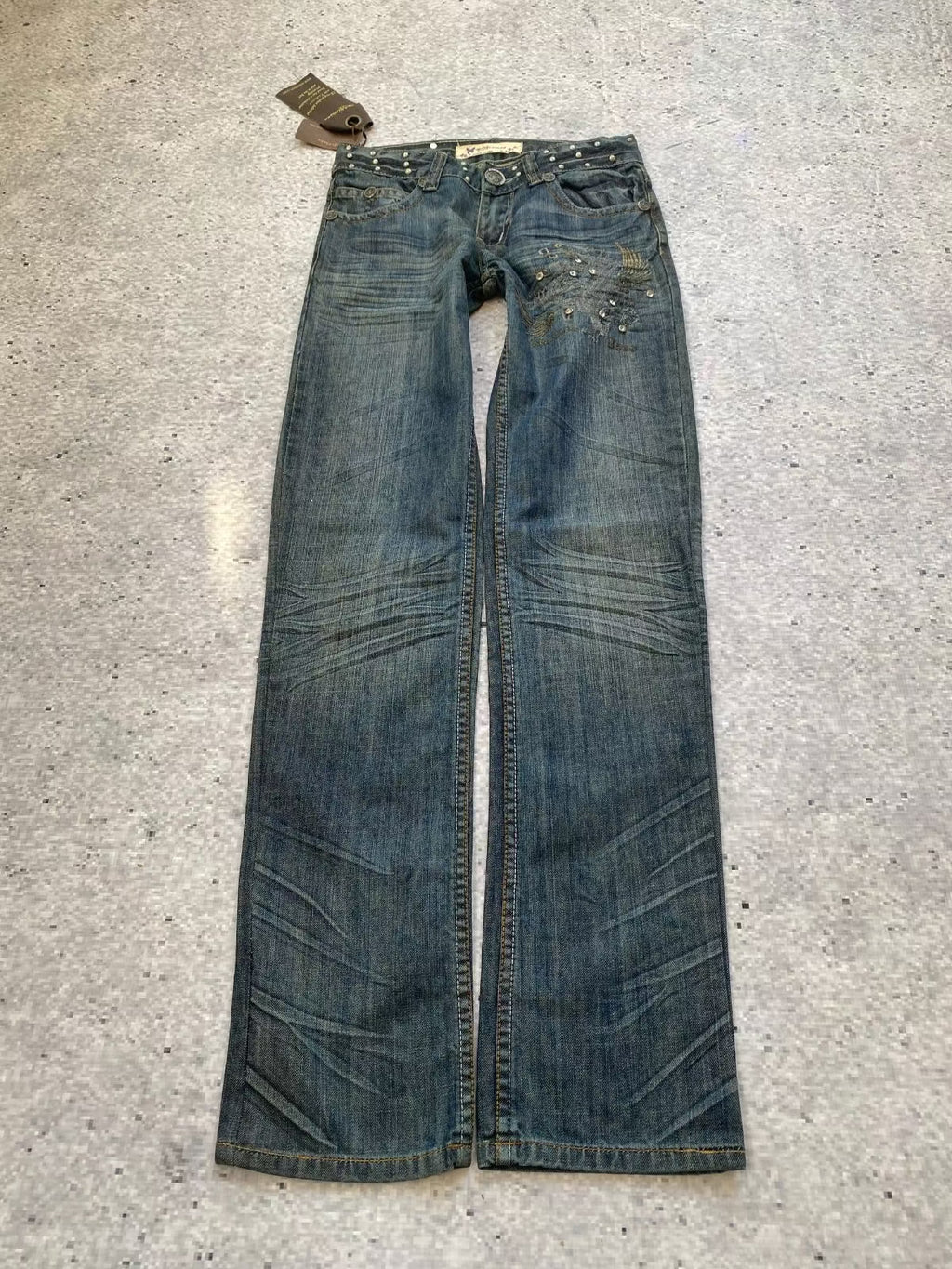 Explosion Darkwash Low Rise Straight Jeans (in tags)