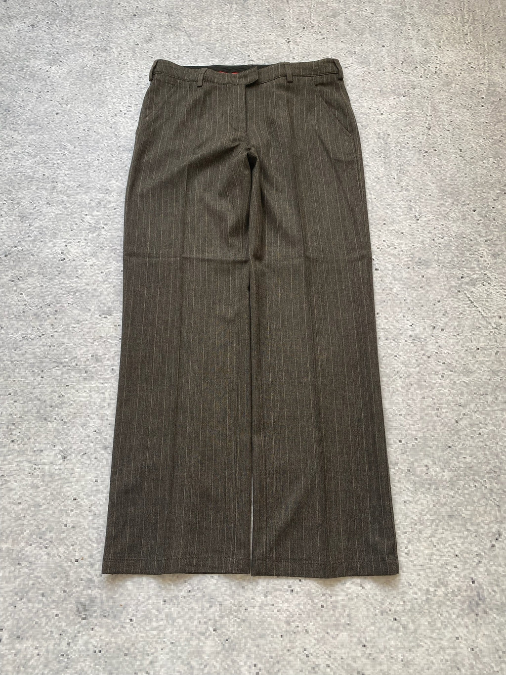 Armani Vintage Striped Pleated Wool Men Trousers