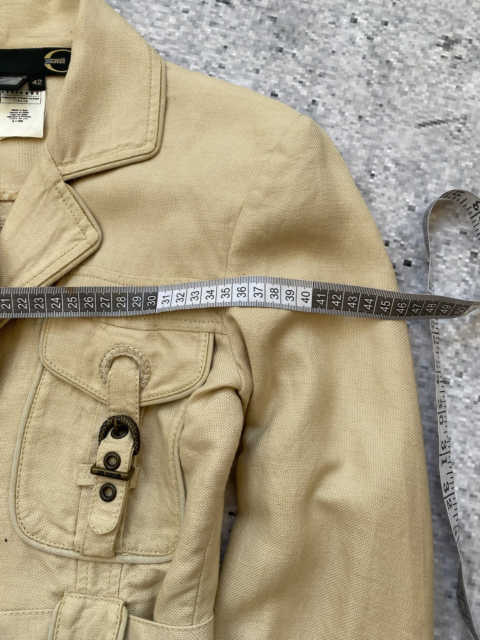 Just Cavalli Denim Padded Jacket with a ton of pockets