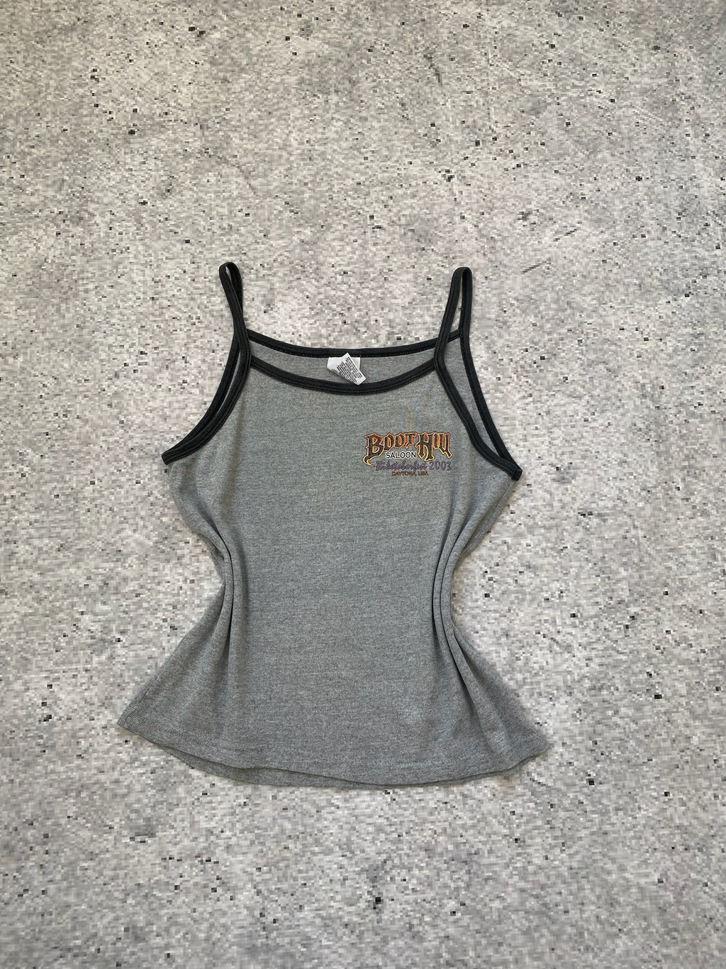 Early 2000s Gray "Made In USA" Biker Cami Top